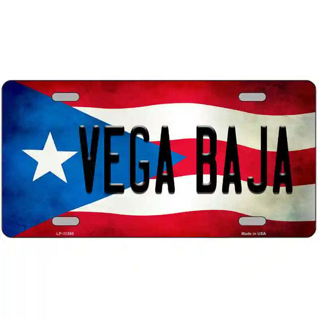 Vega Baja Puerto Rico Flag Metal Sign