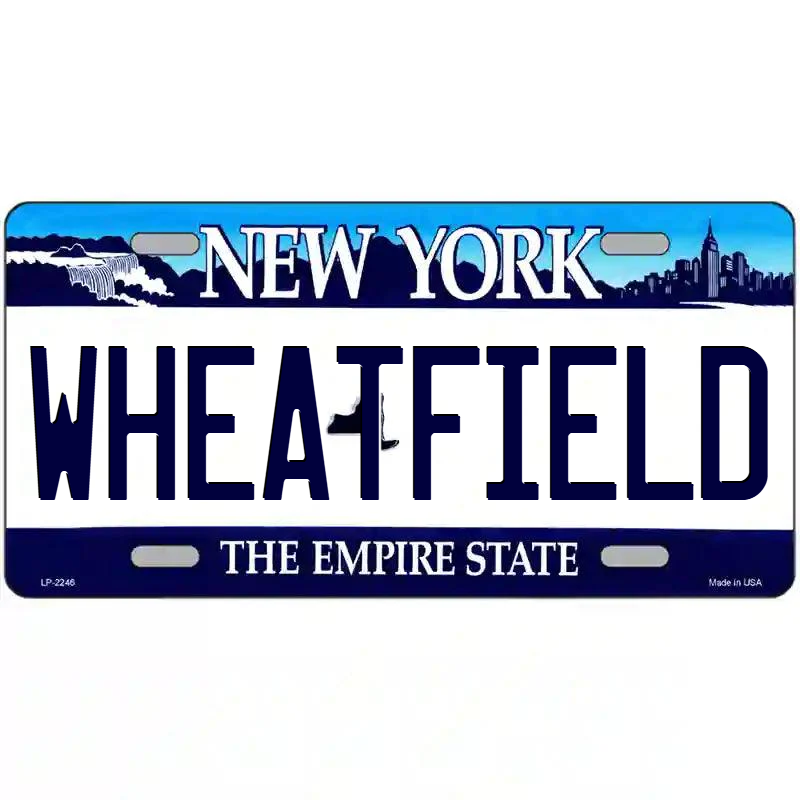 Wheatfield New York Blue Metal Sign