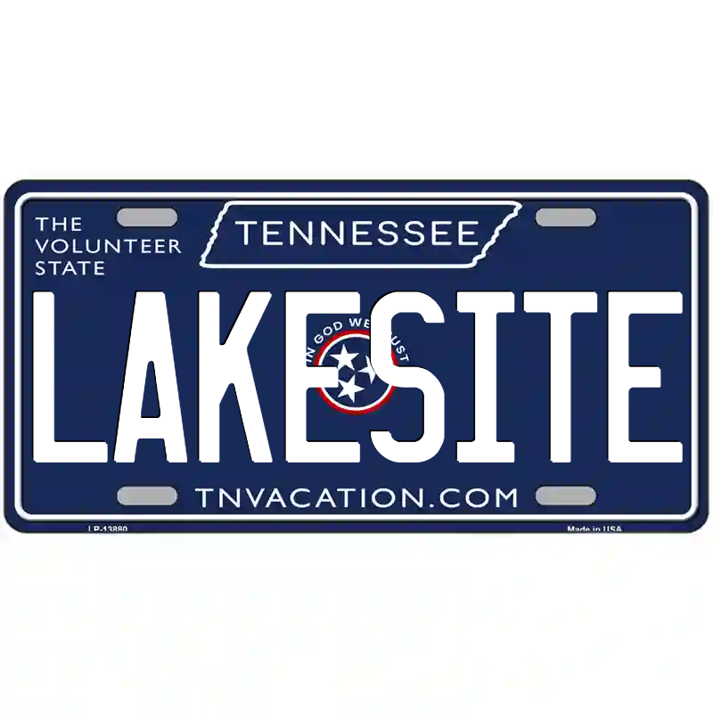 Lakesite Tennessee Blue Metal Sign