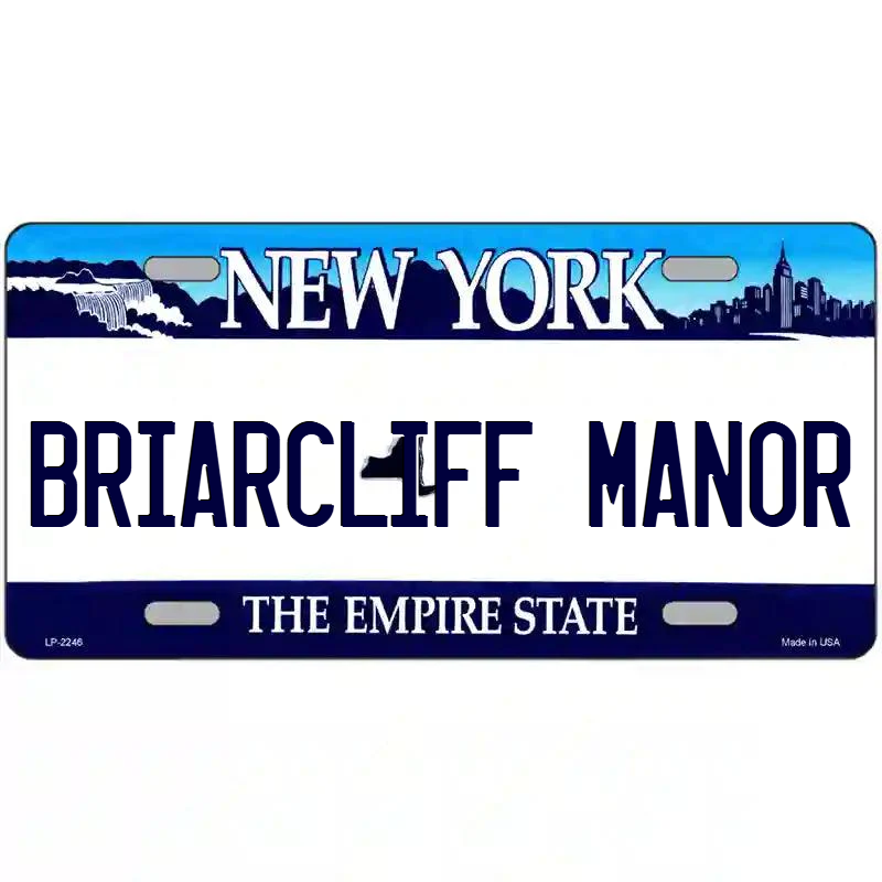 Briarcliff Manor New York Blue Metal Sign