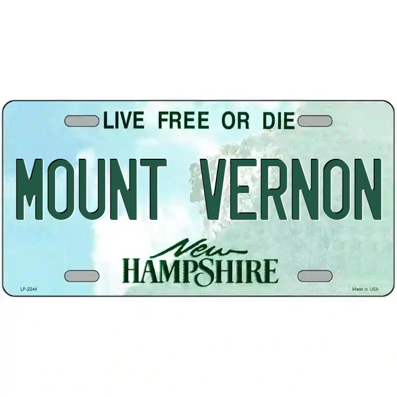 Mount Vernon New Hampshire Metal Sign