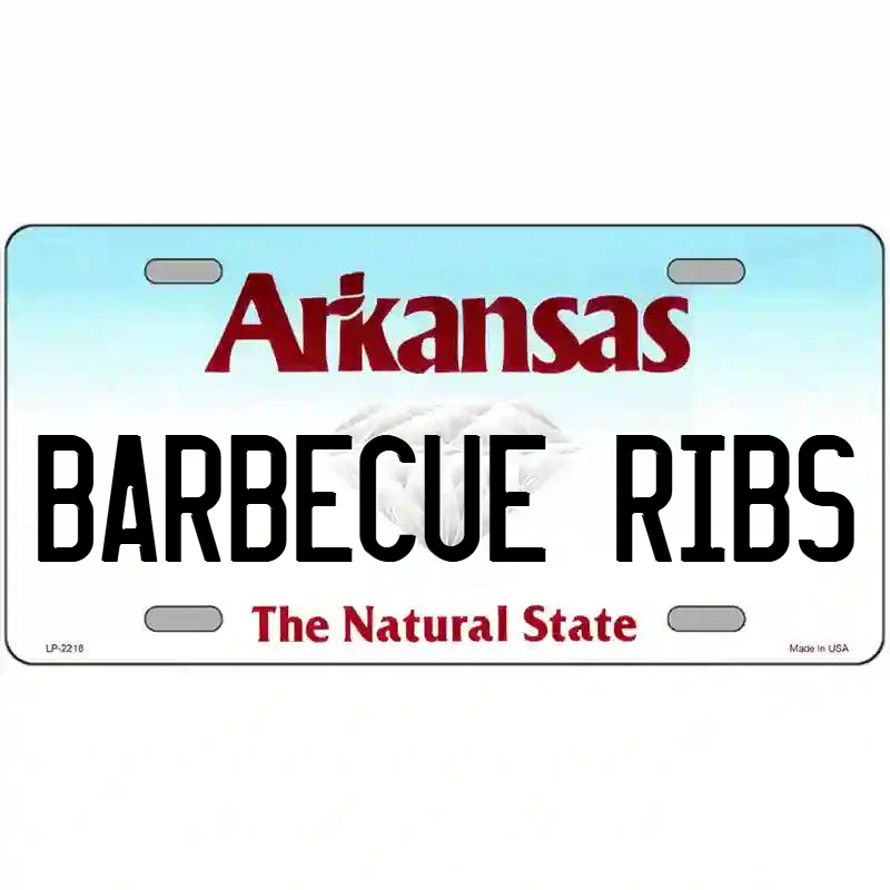 Barbecue Ribs Arkansas Metal Sign