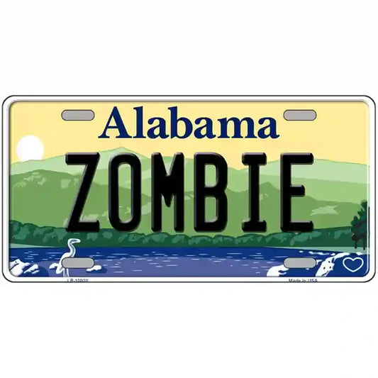 Zombie Alabama Metal Sign