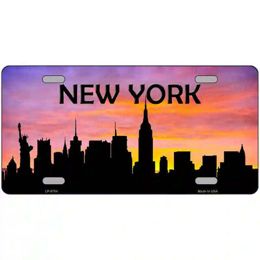 New York City Silhouette Metal Sign