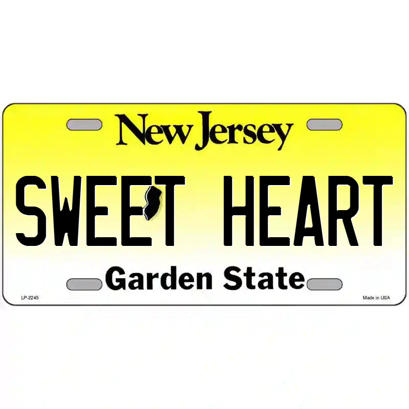 Sweet Heart New Jersey Metal Sign