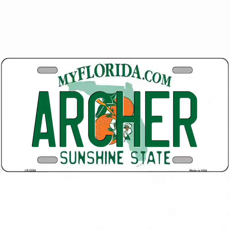 Archer Florida Metal Sign