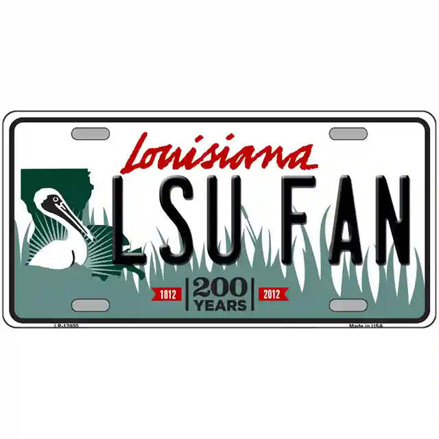 LSU Fan Louisiana Metal Sign