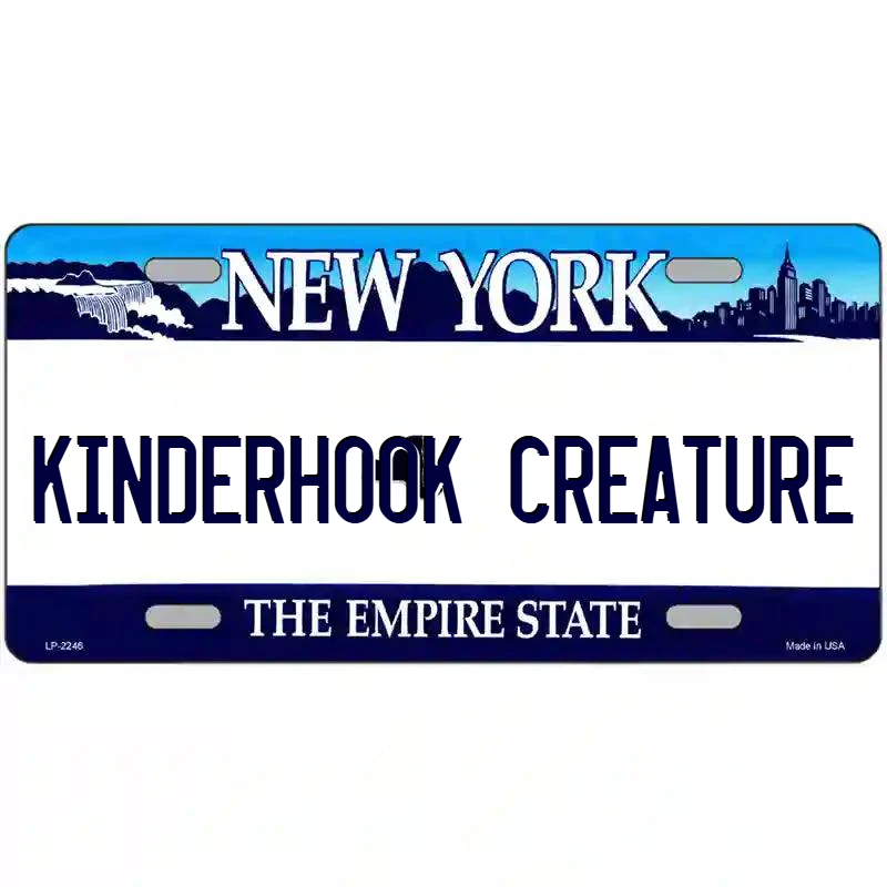 Kinderhook Creature New York Blue Metal Sign
