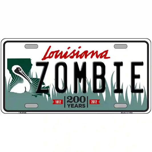 Zombie Louisiana Metal Sign
