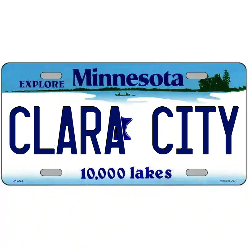 Clara City Minnesota Metal Sign