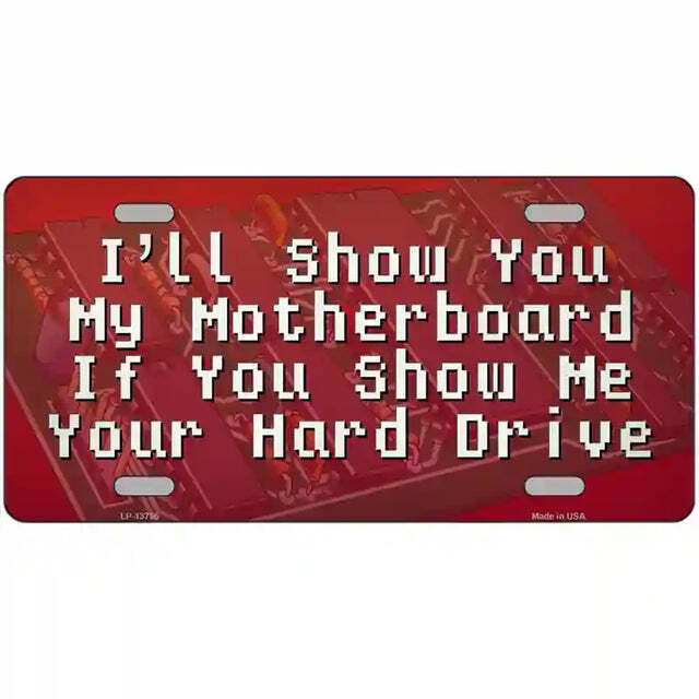 I'll Show You My Motherboard If You Show Me Your Hard Drive Metal Sign
