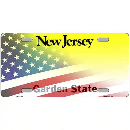 New Jersey American Flags Metal Sign