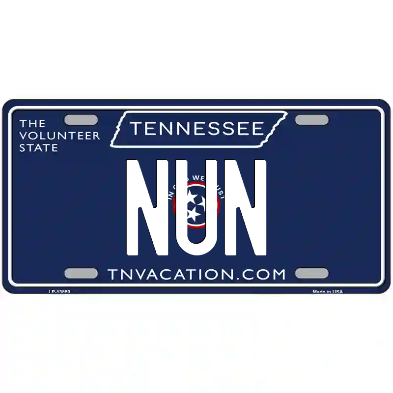 Nun Tennessee Blue Metal Sign
