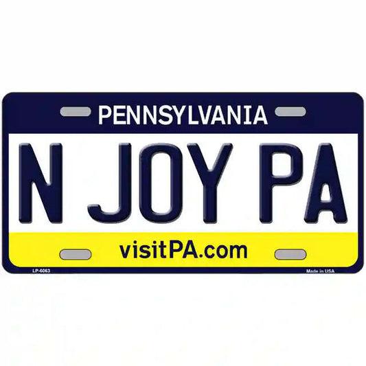 N Joy PA Pennsylvania Metal Sign