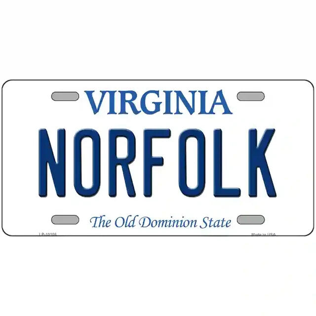 Norfolk Virginia Metal Sign