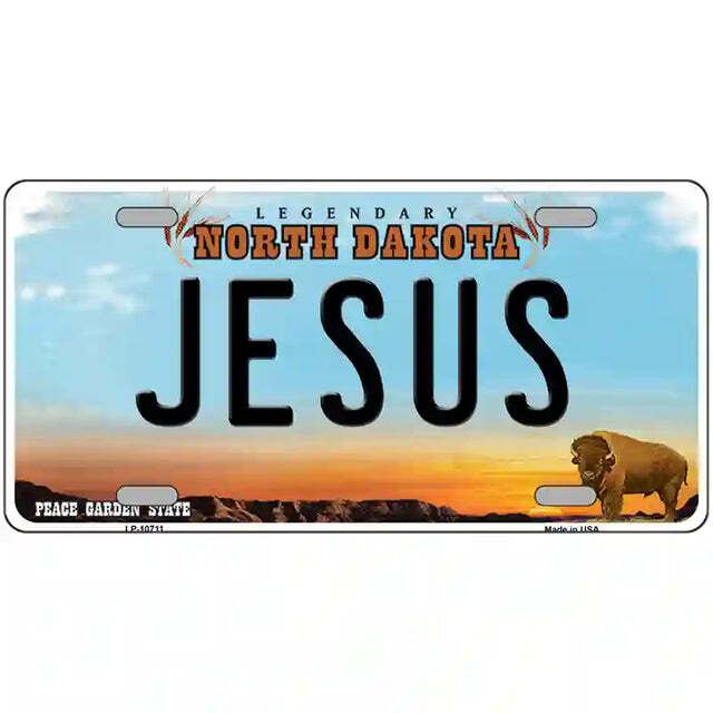 Jesus North Dakota Metal Sign