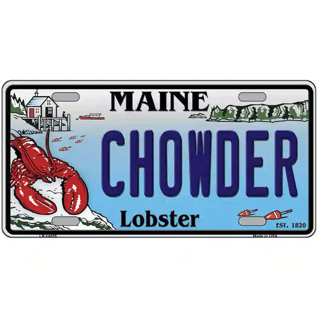 Chowder Maine Lobster Metal Sign
