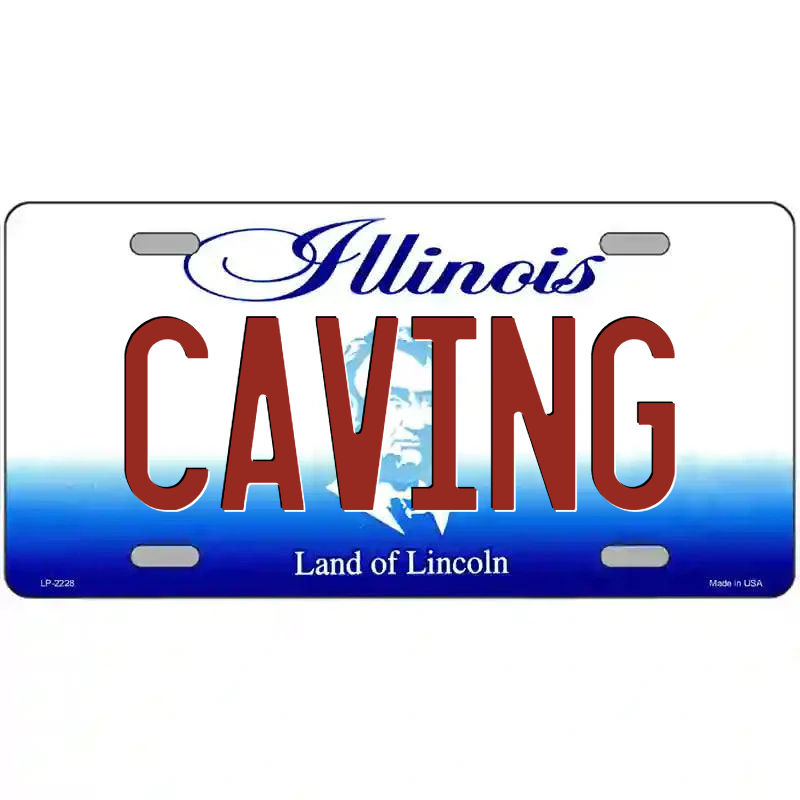 Caving Illinois Metal Sign