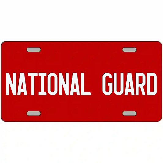 National Guard White and Red Metal Sign