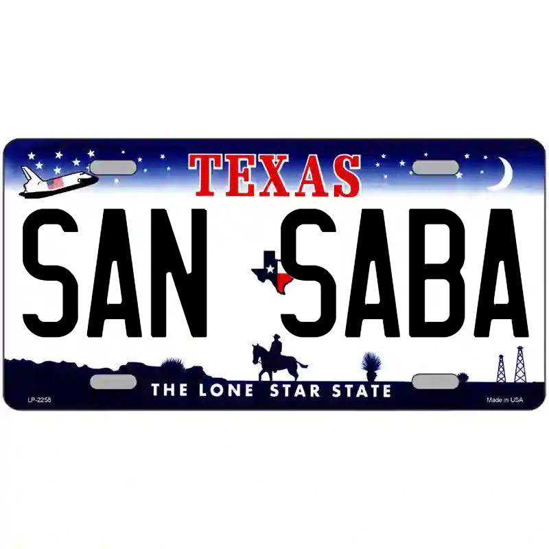 San Saba Texas Metal Sign
