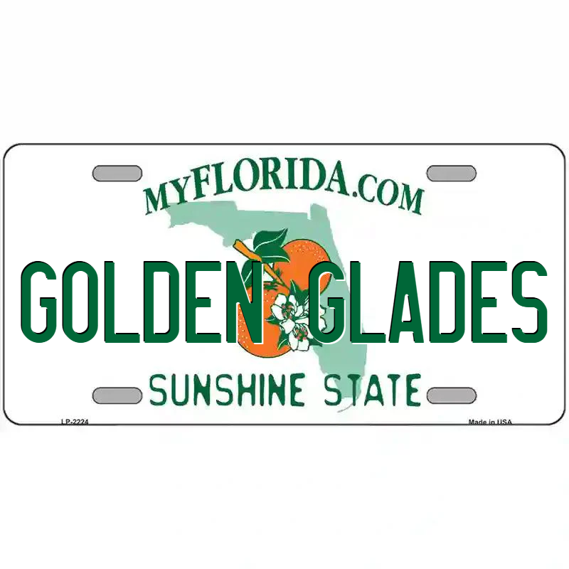 Golden Glades Florida Metal Sign