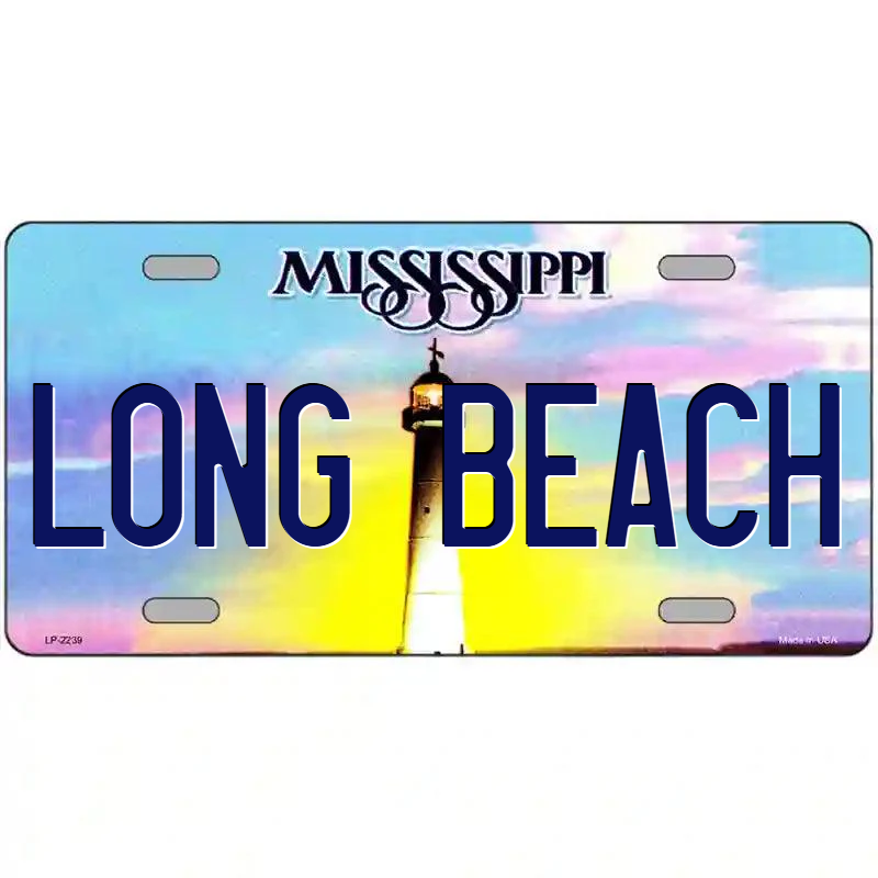 Long Beach Mississippi Metal Sign