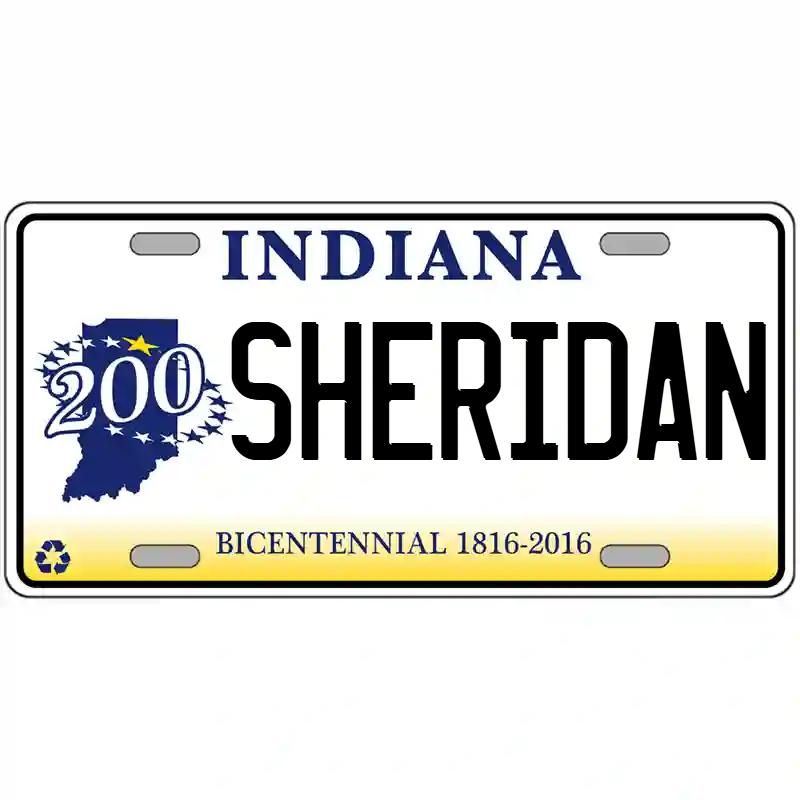 Sheridan Indiana Bicentennial Metal Sign