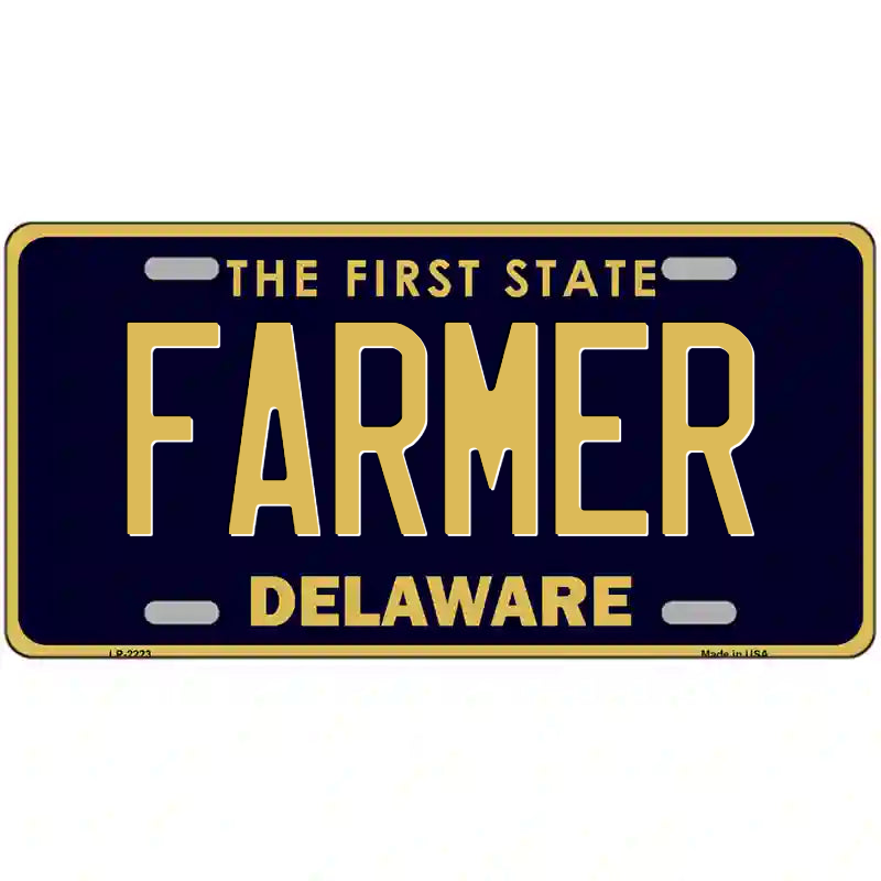 Farmer Delaware Metal Sign
