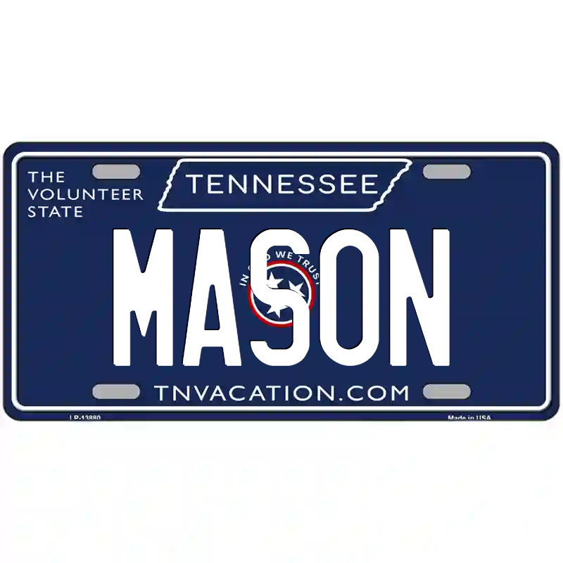 Mason Tennessee Blue Metal Sign