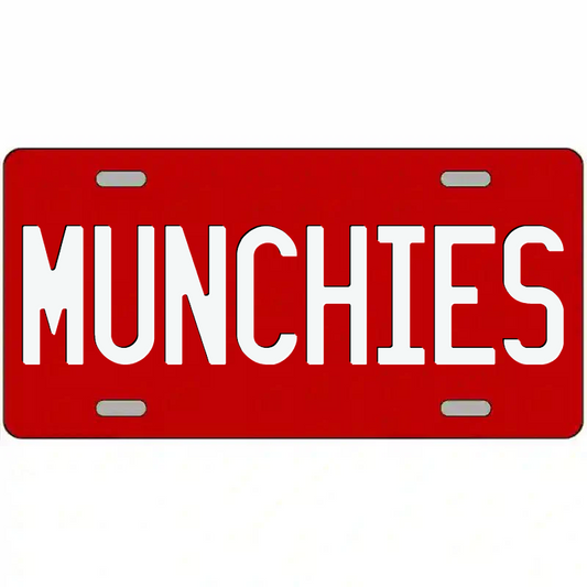 Munchies White and Red Metal Sign