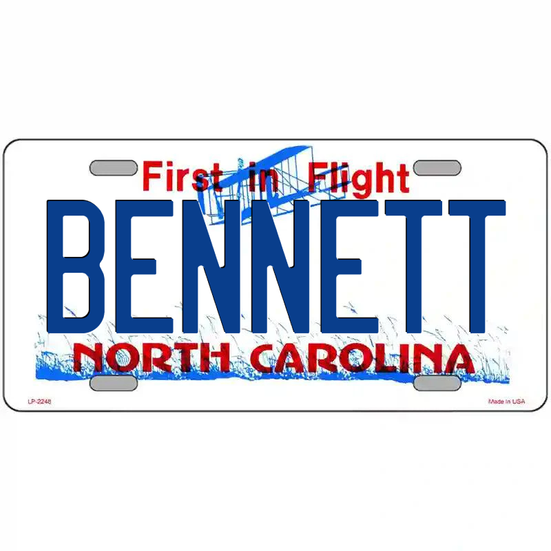 Bennett North Carolina Metal Sign