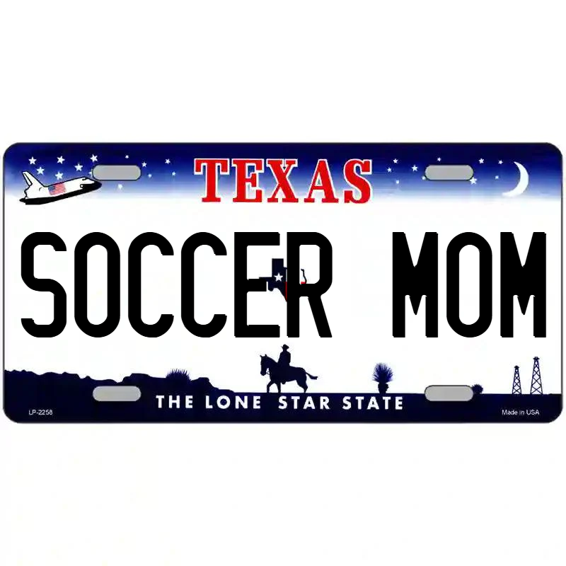 Soccer Mom Texas Metal Sign