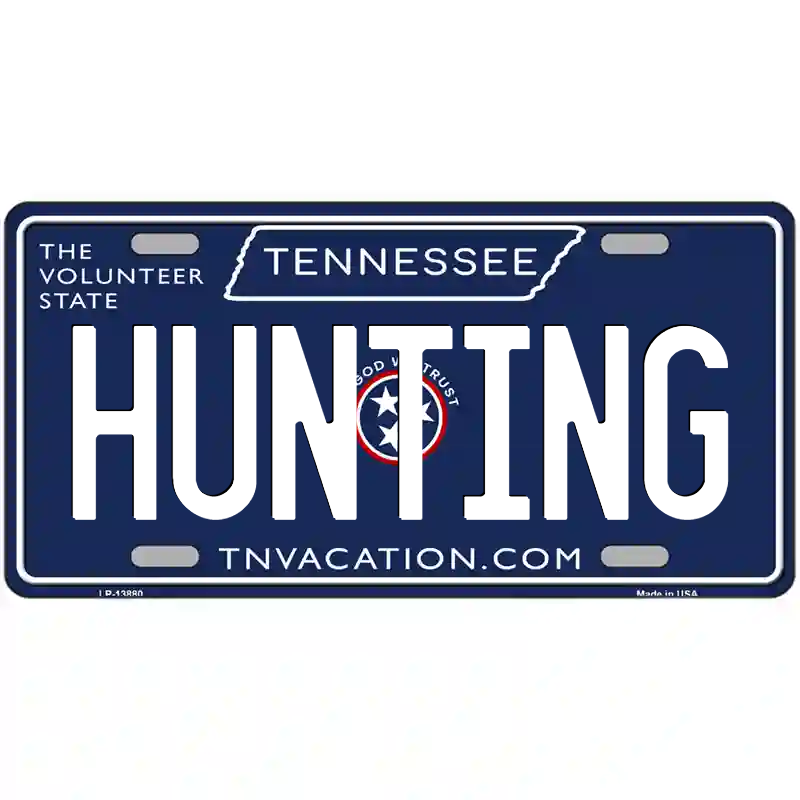 Hunting Tennessee Blue Metal Sign
