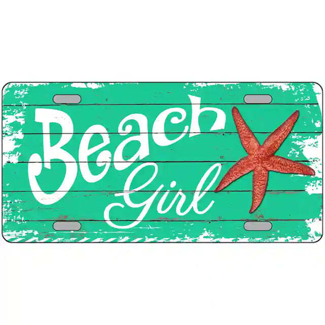 Beach Girl Metal Sign