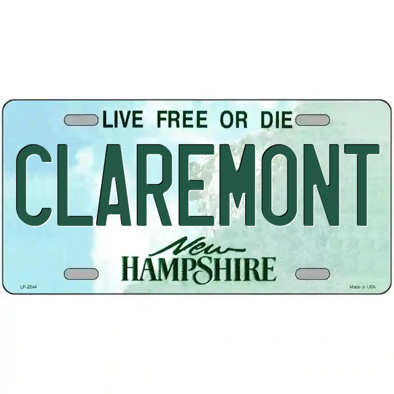 Claremont New Hampshire Metal Sign