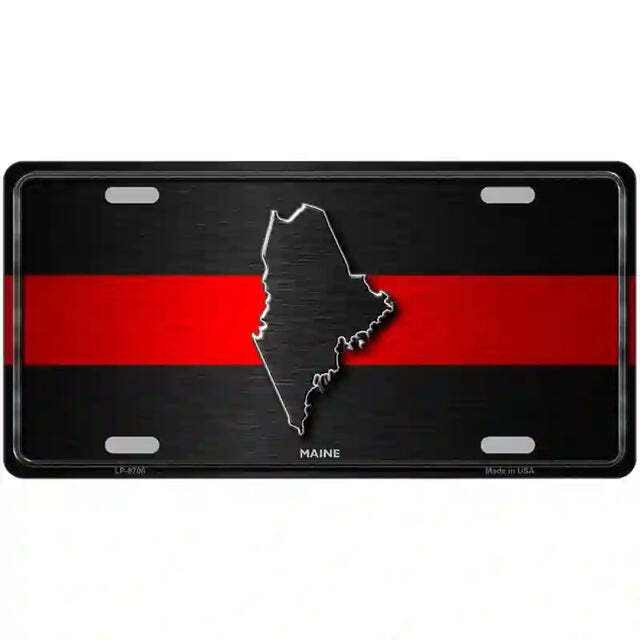 Maine Thin Red Line Metal Sign