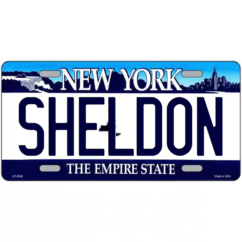 Sheldon New York Blue Metal Sign
