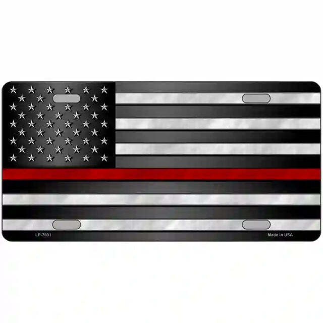 American Thin Red Line Flag Metal Sign