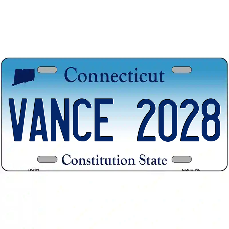 Vance 2028 Connecticut Metal Sign