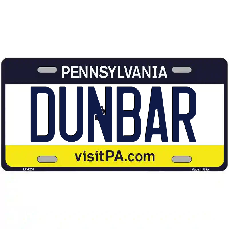 Dunbar Pennsylvania Metal Sign
