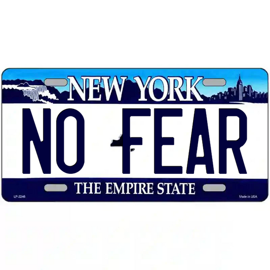 No Fear New York Blue Metal Sign