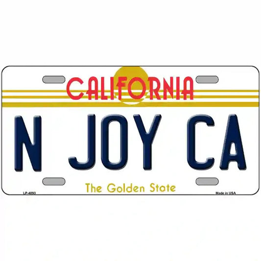 N Joy CA California Metal Sign