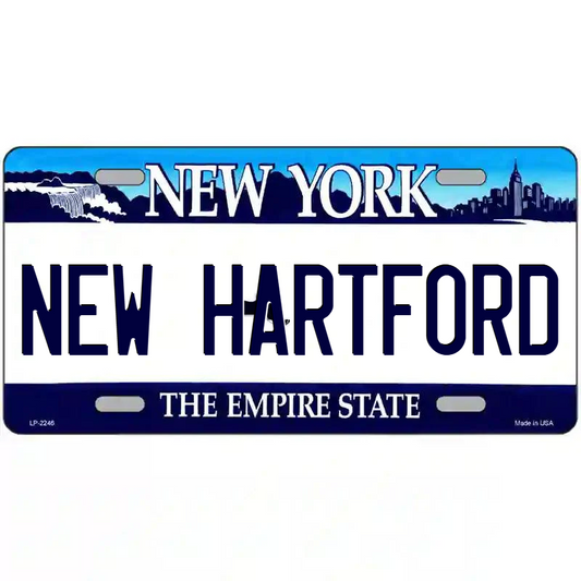 New Hartford New York Blue Metal Sign