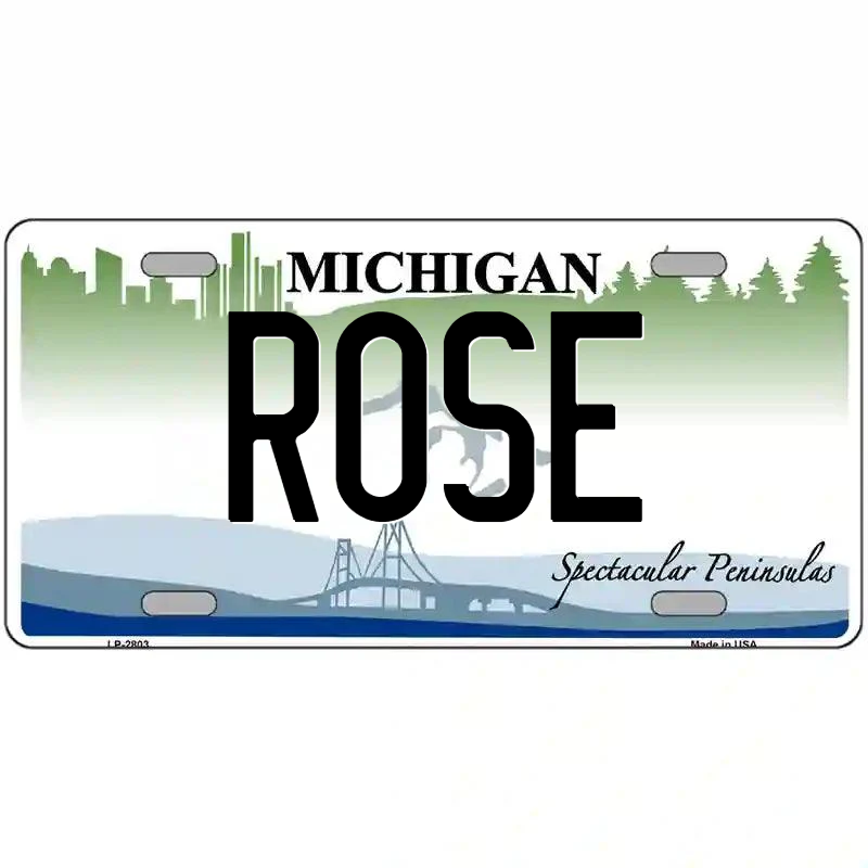 Rose Michigan Metal Sign