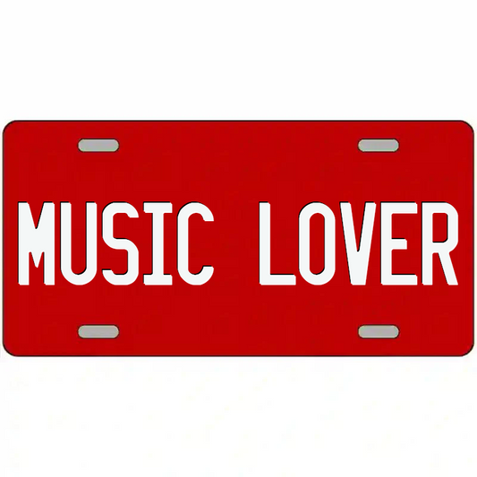 Music Lover White and Red Metal Sign