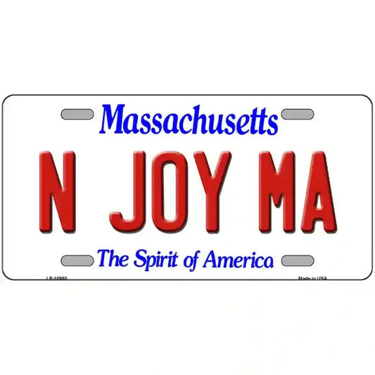 N Joy MA Massachusetts Metal Sign