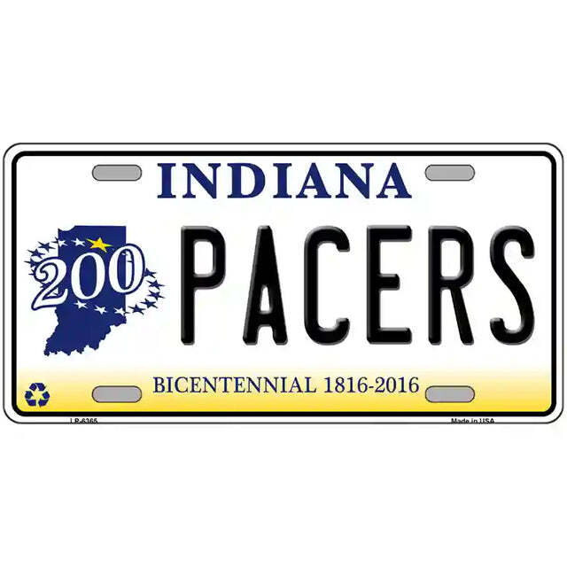 Pacers Indiana Bicentennial Metal Sign