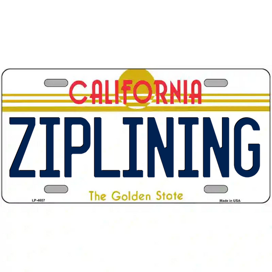 Ziplining California Metal Sign
