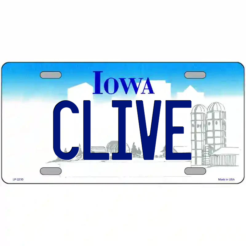 Clive Iowa Metal Sign