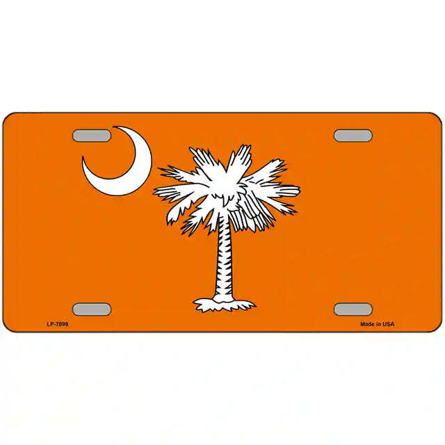 South Carolina Flag Orange Metal Sign